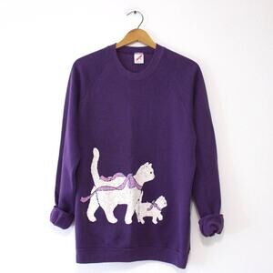 Vintage Kitty Cat Kitten Sweatshirt XL